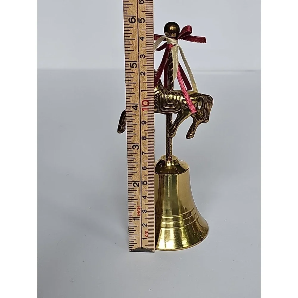 Vintage‎ Solid Brass Carousel Horse Ringer Table Bell M1030
